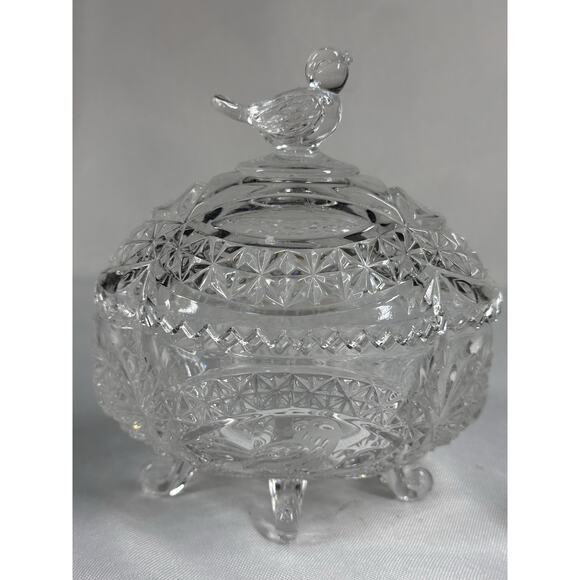 Hofbauer Byrdes Bird Finial Lead Crystal Candy Dish Trinket Box And SM Ornament - Picture 5 of 12